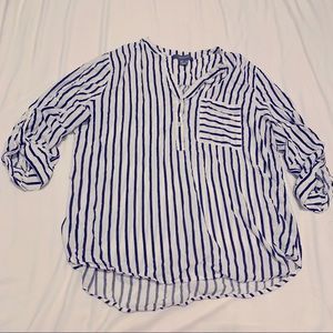 Striped 3/4 Sleeve Blouse